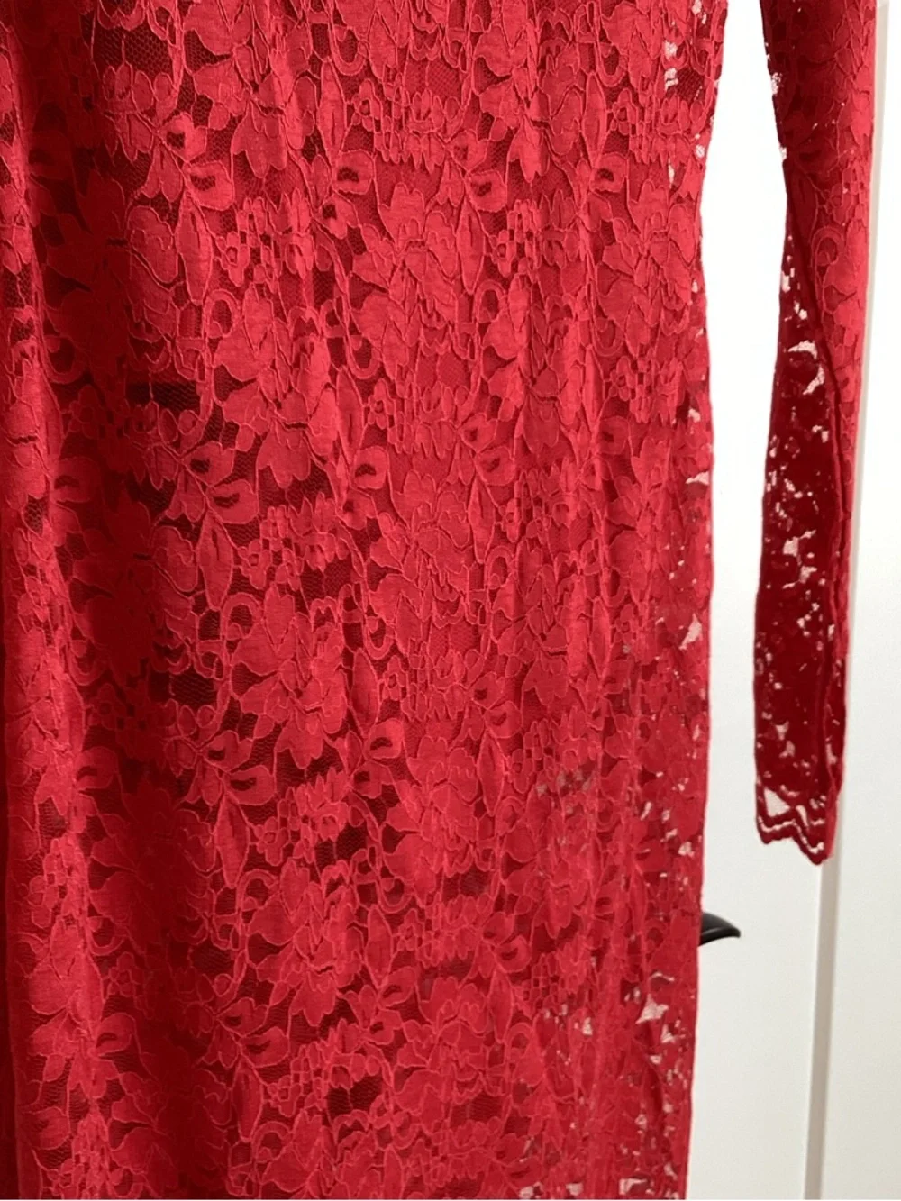 Anthropologie AFRM Joysel Lace Long-Sleeve Mock-Neck Slim Bodysuit Dress NEW - Picture 10 of 16